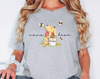 Mama Bear T-shirt, Mother's Day Shirt, Pooh Bear Mom Sweatshirt, Winnie the Pooh Sweatshirt, Mom Gifts, Disneyland Family Vacation