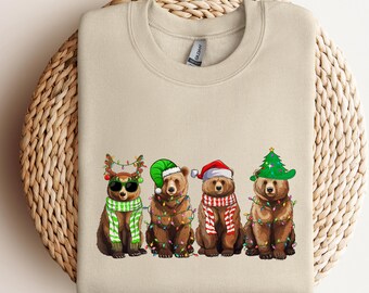 Christmas Bear T-shirt, Funny Christmas Bear Sweatshirt, Christmas Animals Shirt, Christmas Family Shirts, Xmas Bear Shirt