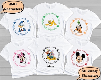 Custom Disney Trip 2025 Shirt, Disney Characters T-shirt, Family Vacation 2025 Shirt, Disneyworld Group Sweatshirt, Disneyland Crew Shirt