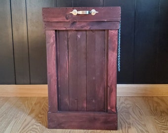Wood Trash Can- Rustic Kitchen Trash Bin- Country Kitchen- 13 Gallon- Farmhouse- Kitchen Trash Container- Rubbish Bin- Recycling and Trash
