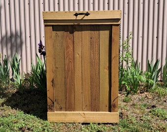 Commercial Trash Can- Wood Trash Bin- Trash Can Holder- Large- 30-33 Gallon- Restaurant Trash Container- Garbage Can- Extra Large- Rustic