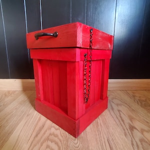 Gothic Trash Can, 4 Gallon Trash Bin, Bathroom Garbage Can, Small Trash Bin, Red Trash Can, Gothic Storage, RV Storage, Trash Can with Lid