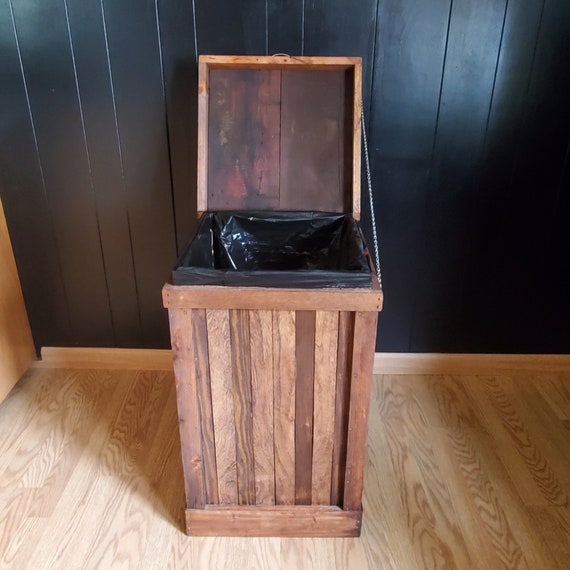 30 Gallon Wood Kitchen Trash Can