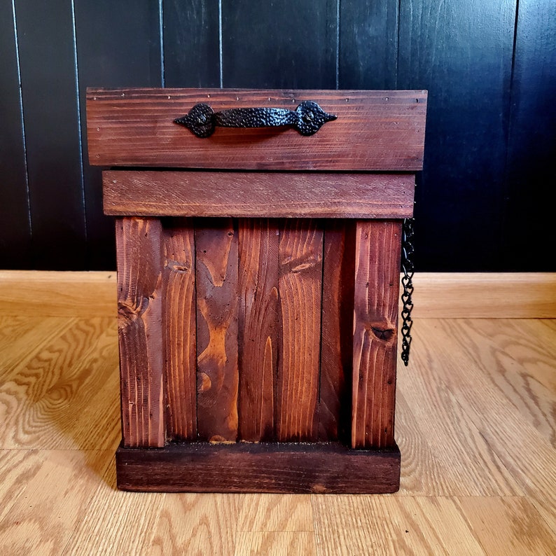 Bathroom Trash Can, Rustic Bathroom Storage, Travel Size Trash Bin ...
