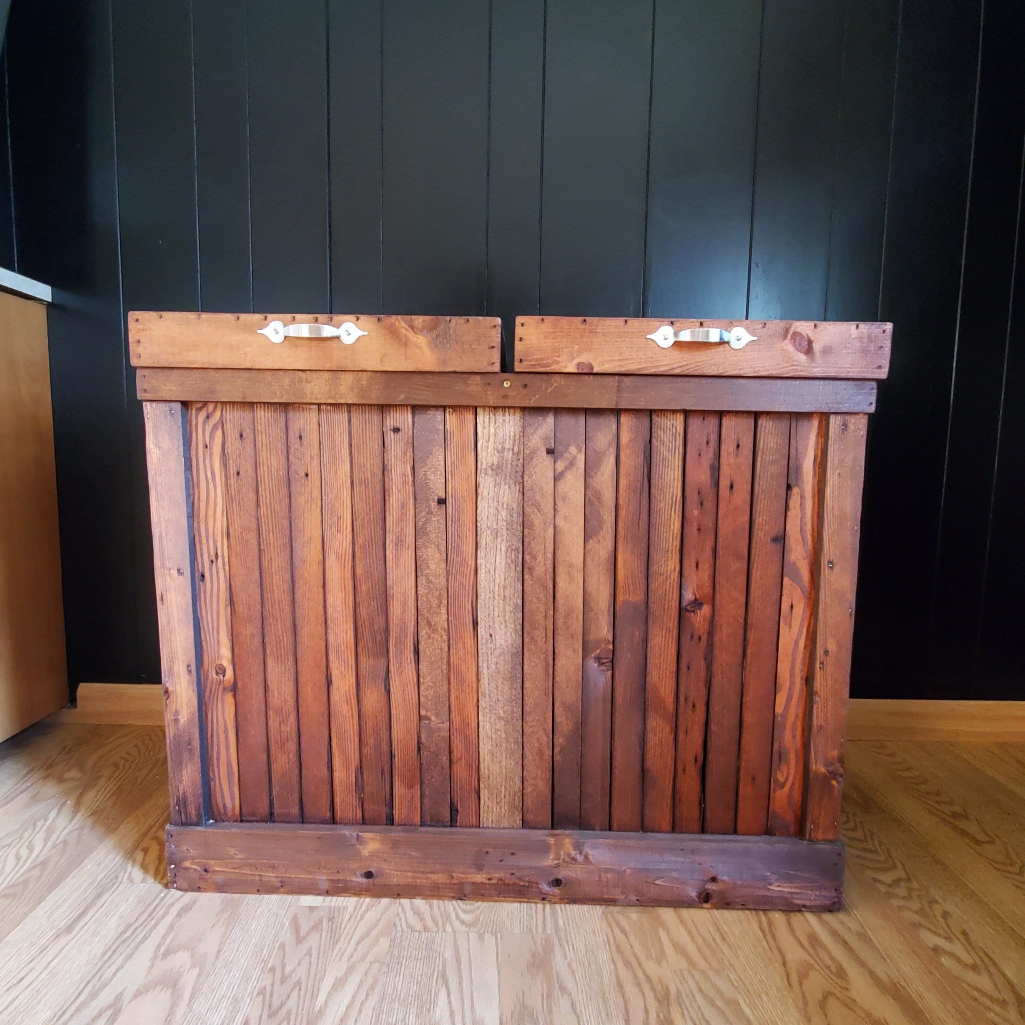30 Gallon Double-sided Wood Trash Can Rustic Kitchen Trash - Etsy