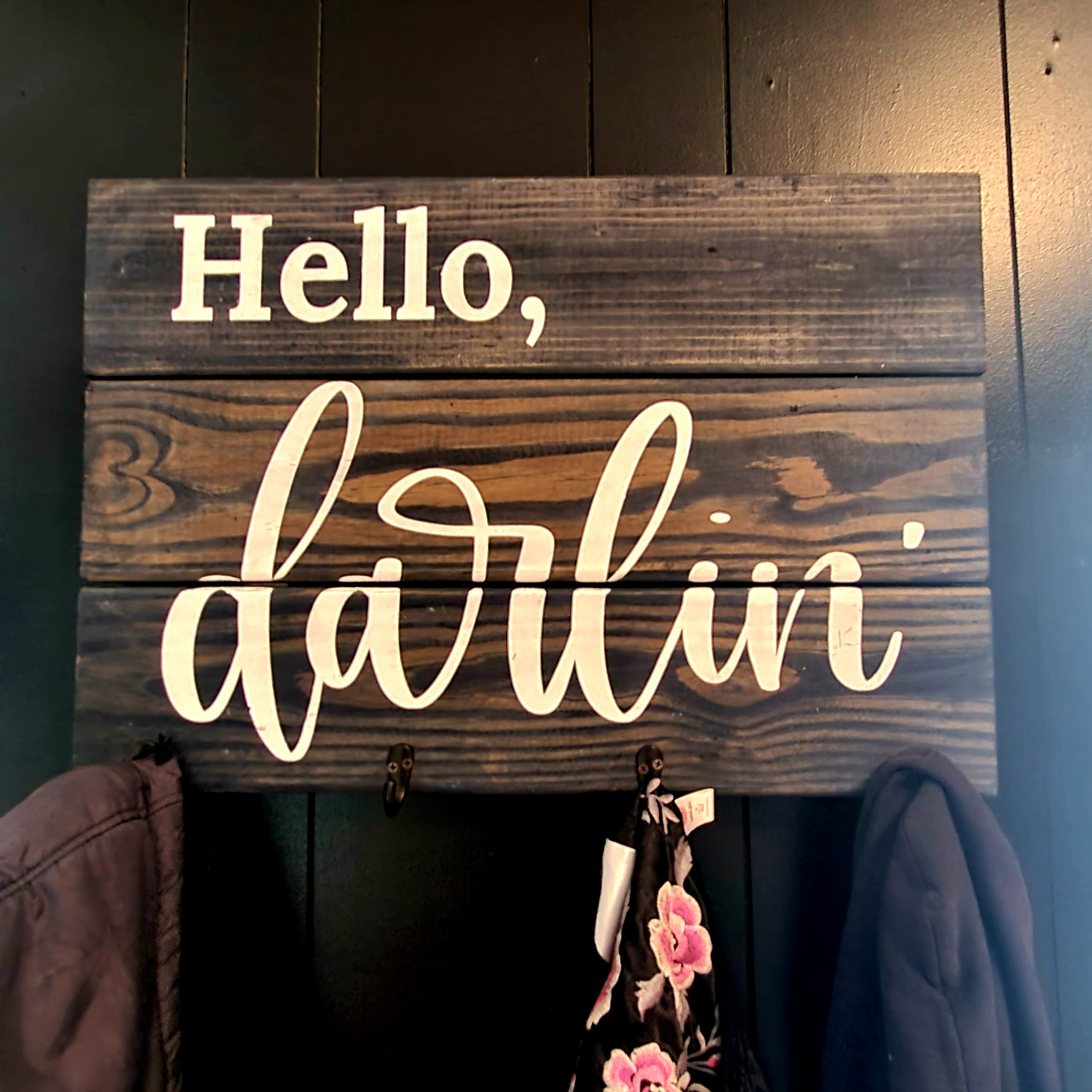 Hello Darlin Bohemian Style Wall Mounted Hanging Coat Rack Etsy