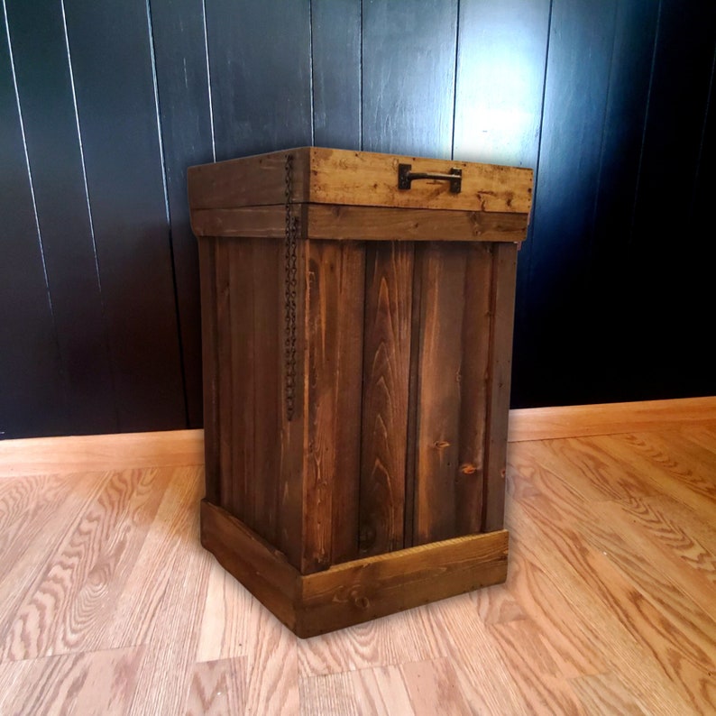 Dog Proof Trash Can Kitchen Trash Can Rustic Bin 13 Gallon Etsy