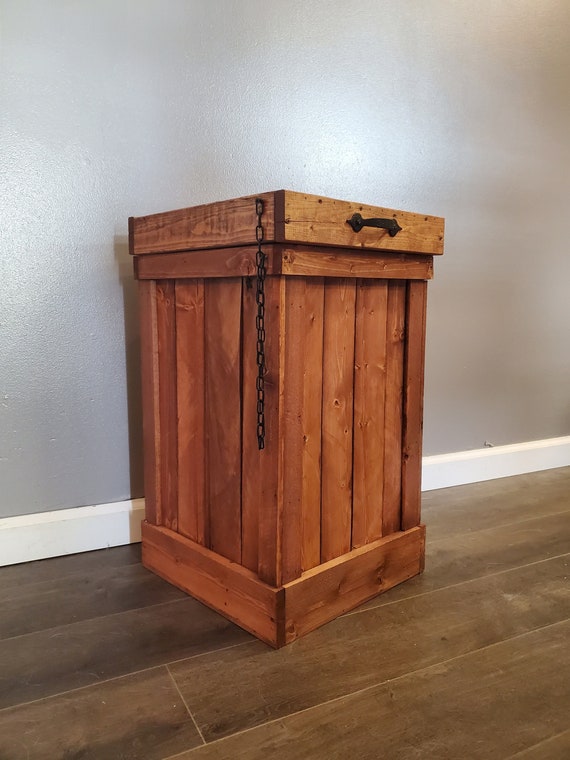 Wood Trash Can Wastebasket - Rustic Wood, 5.3 Gallon - View #5