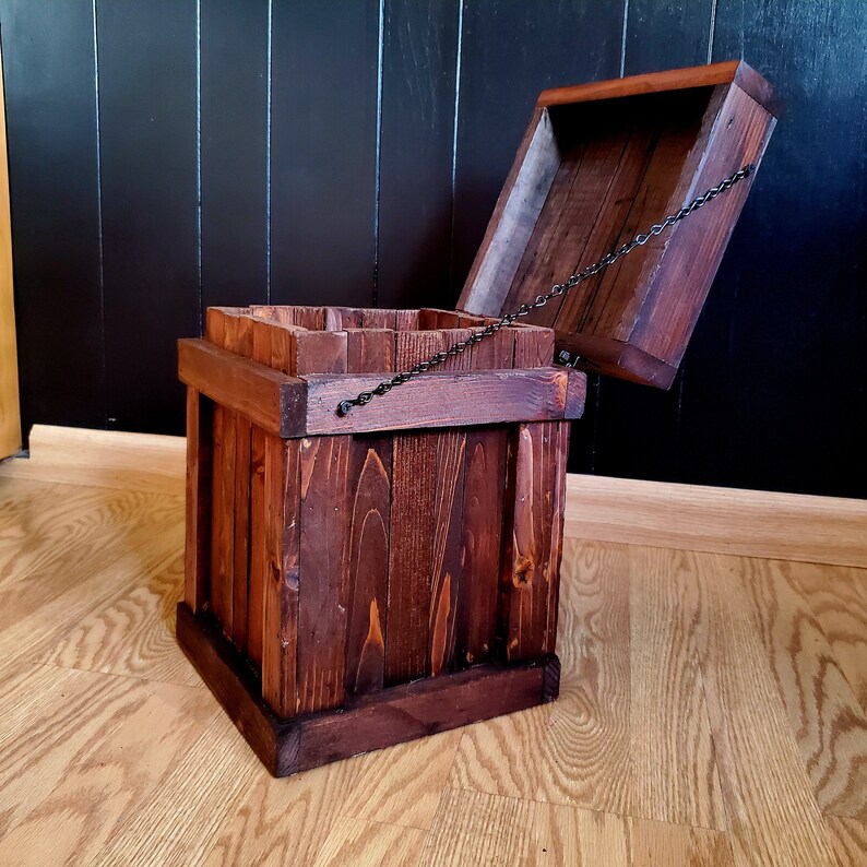 Bathroom Trash Can, Rustic Bathroom Storage, Travel Size Trash Bin ...