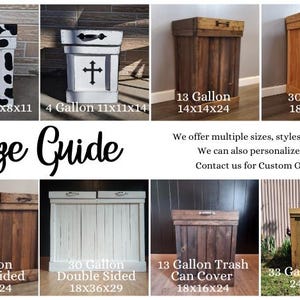 Rustic Wood 13 Gallon Kitchen Trash Can immagine 5