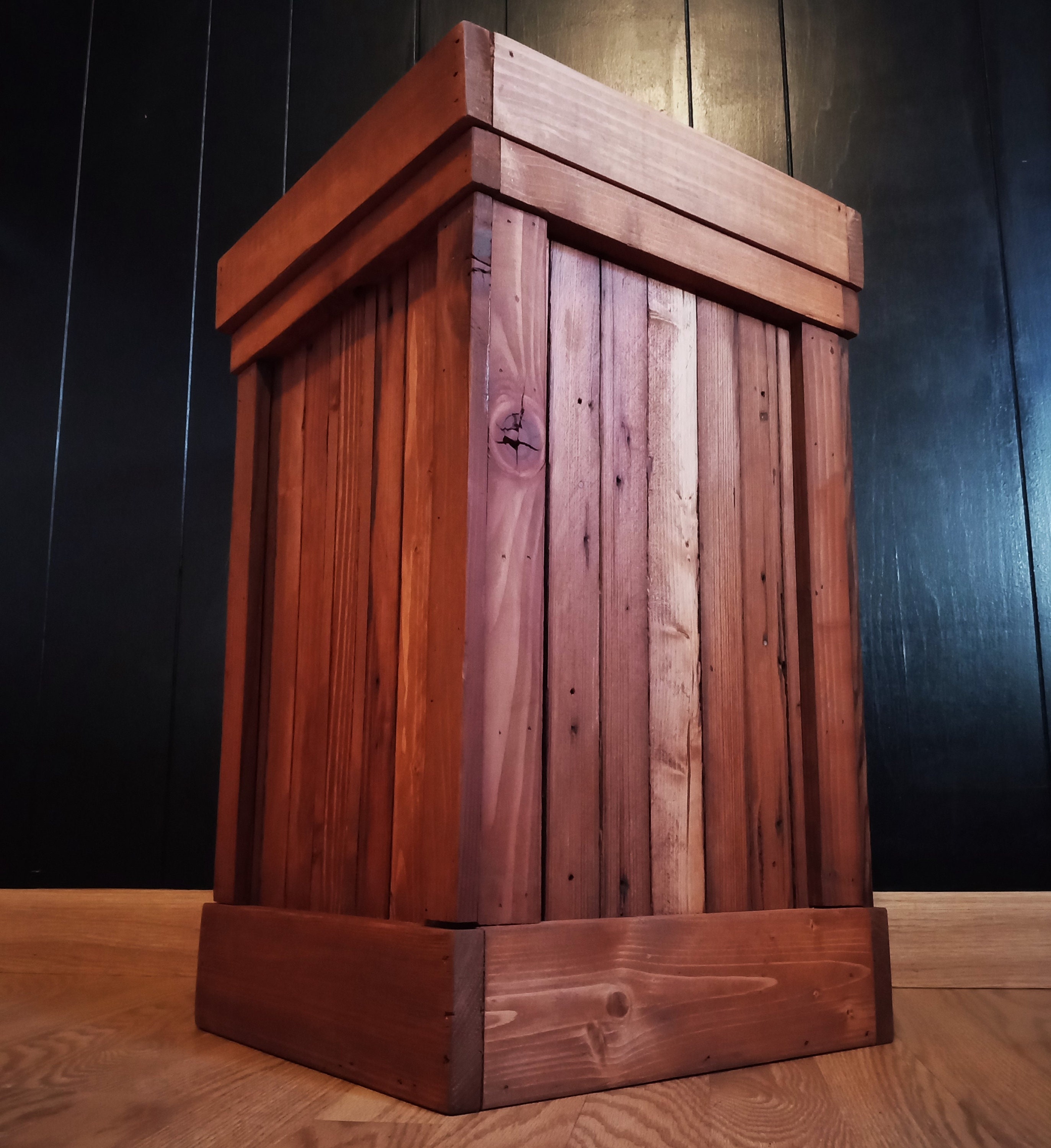 Rustic Wood Kitchen Trash Can: 13 Gallon Reclaimed Wood Open Top Bin - Etsy