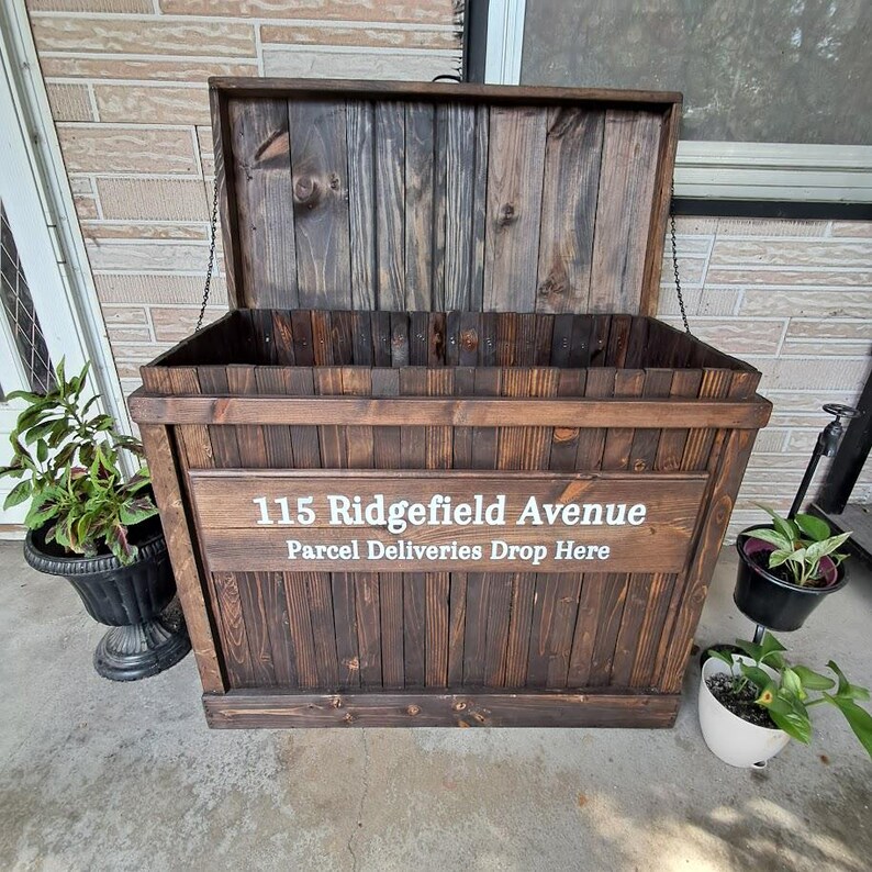 Reclaimed Wood Package Delivery Box: Rustic Outdoor Storage Bin - Etsy