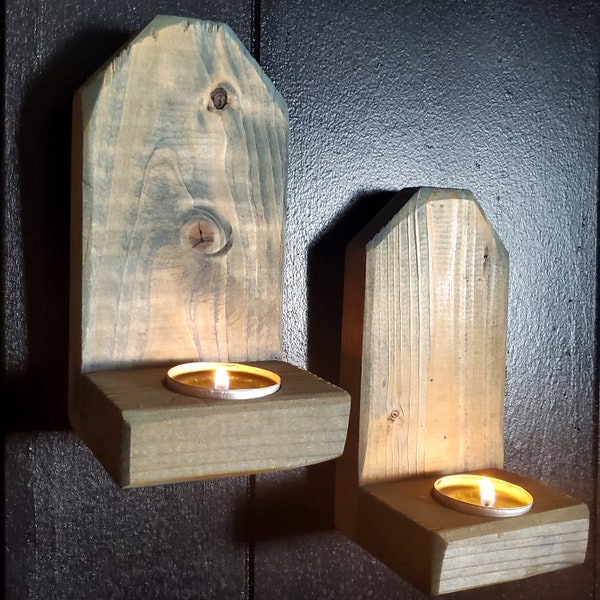Wood Tea Light Candle Holder Etsy