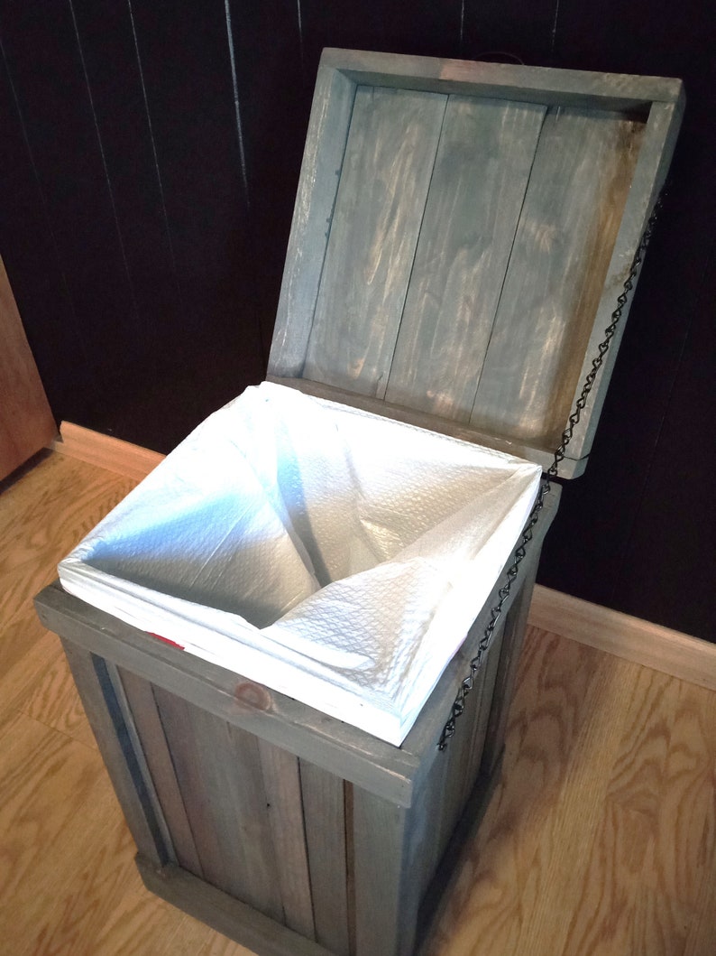 Farmhouse Trash Can Kitchen Garbage Can Rustic Trash Bin Etsy