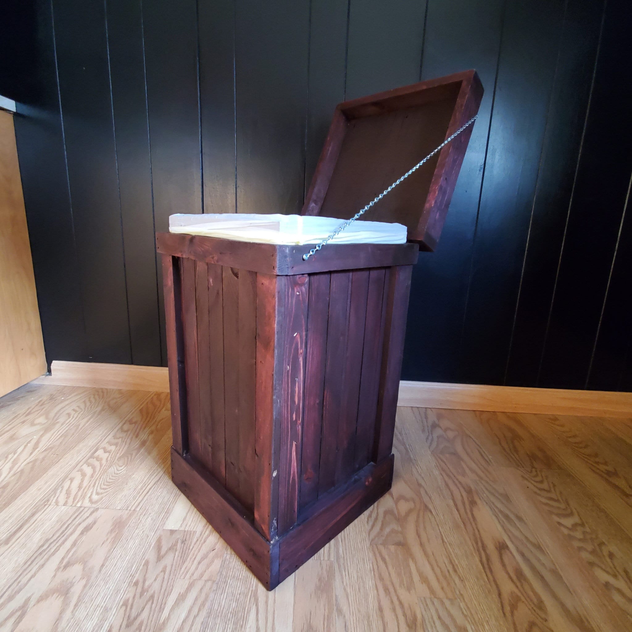 Kitchen Trash Can Rustic Garbage Can Wood Trash Bin Kitchen Etsy