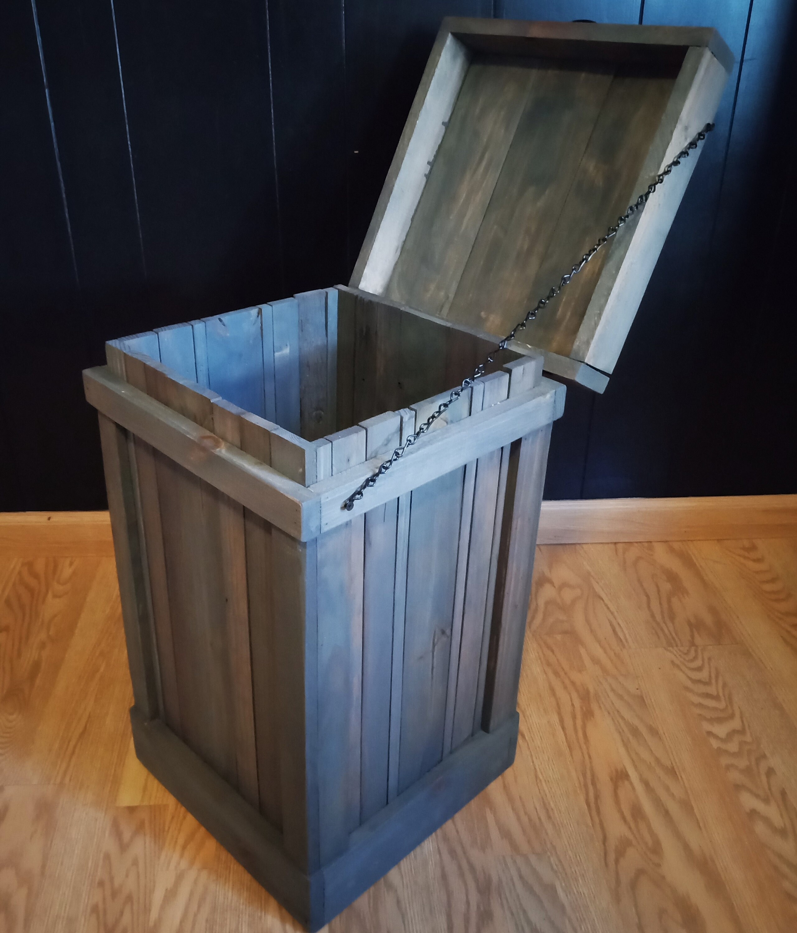 Farmhouse Trash Can Kitchen Garbage Can Rustic Trash Bin Etsy