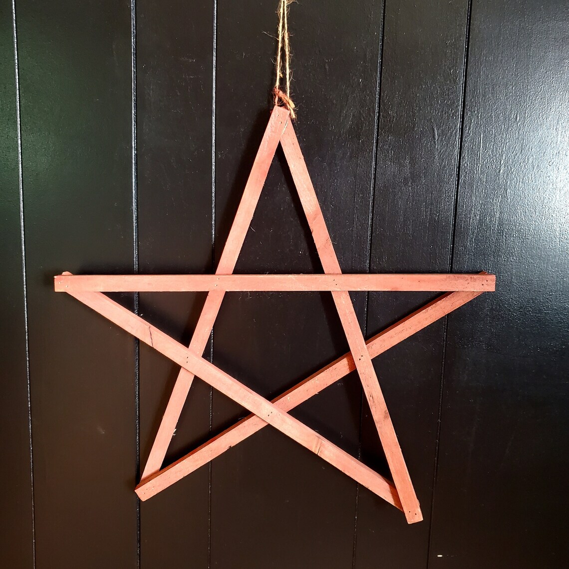 Hanging Wood Star Outdoor Decor Rustic Star Front Porch Etsy