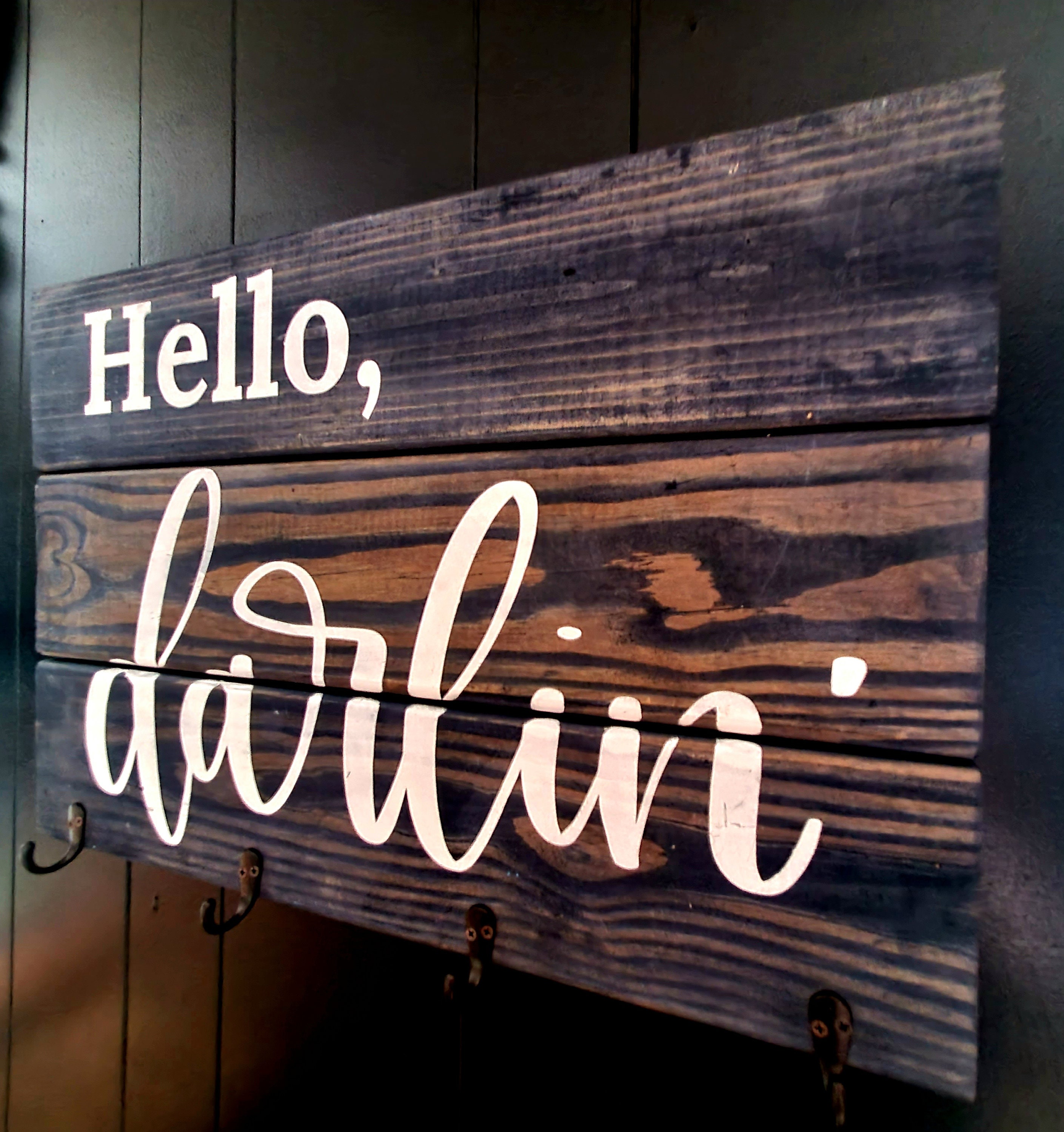 Hello Darlin Bohemian Style Wall Mounted Hanging Coat Rack, Wood Coat