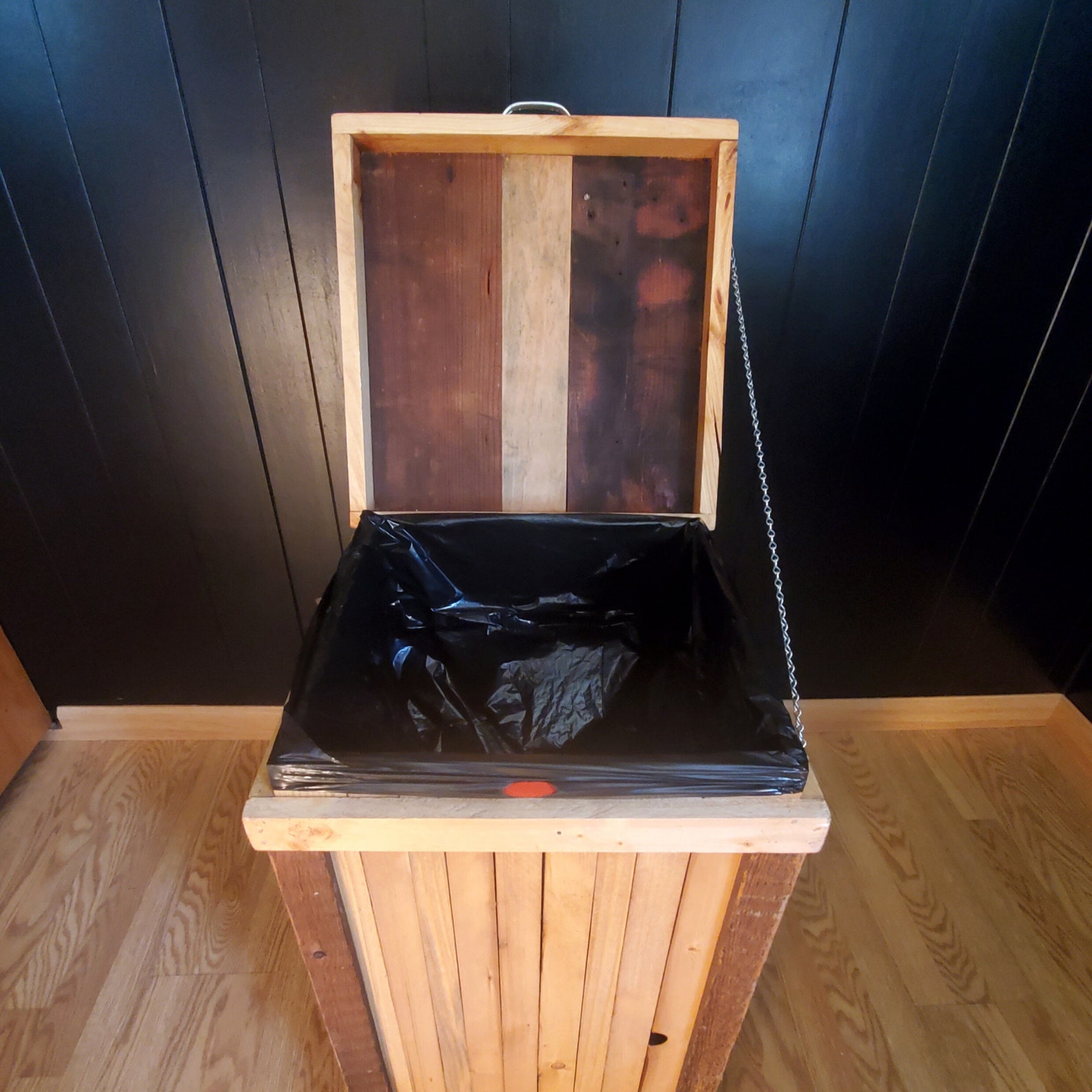 Rustic Wood 30 Gallon Large Kitchen Trash Can Etsy