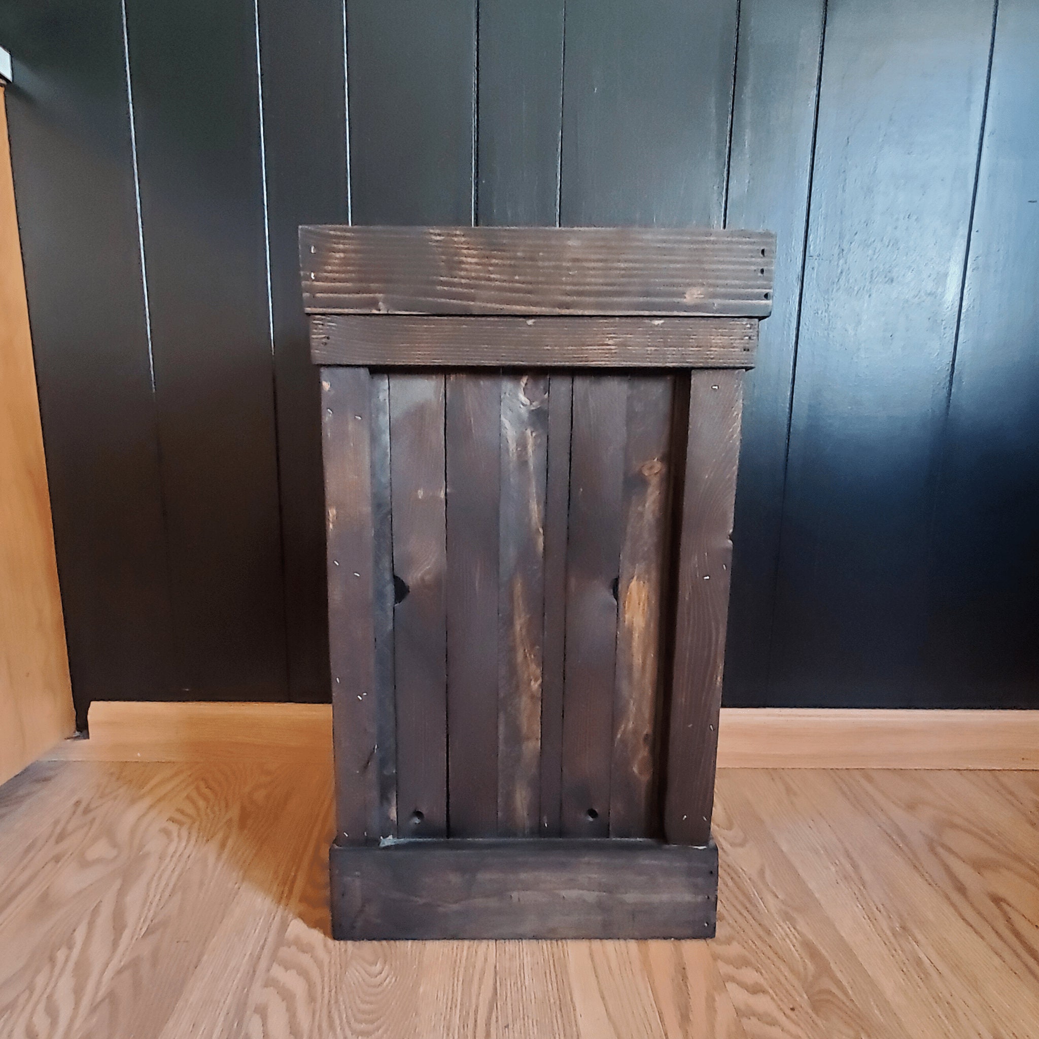 Rustic Garbage Can Wood Trash Bin Recycling Bin Kitchen Etsy
