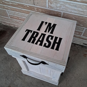 Bathroom Trash Can, Wastebasket, Rustic Farmhouse, Custom