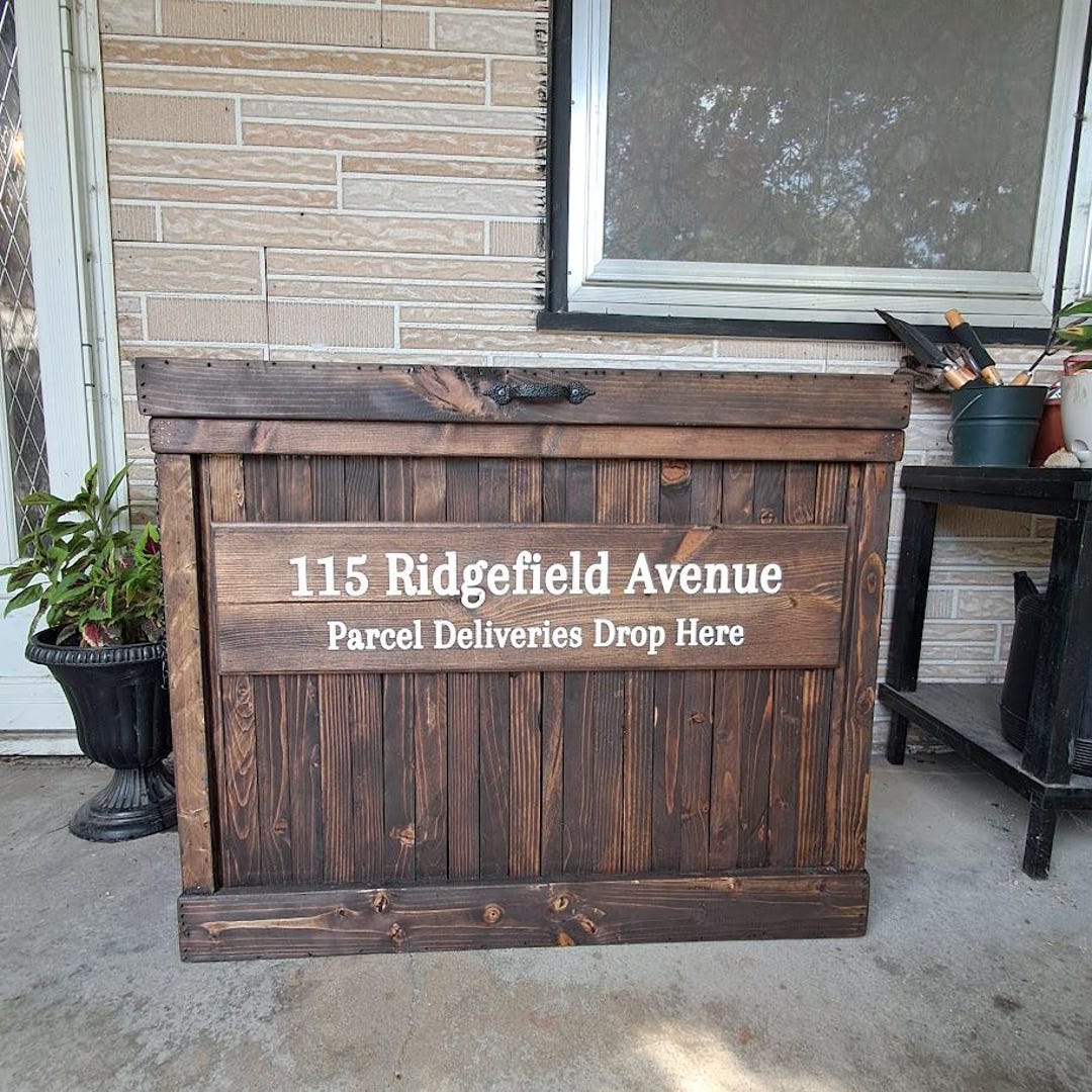 Reclaimed Wood Package Delivery Box: Rustic Outdoor Storage Bin - Etsy