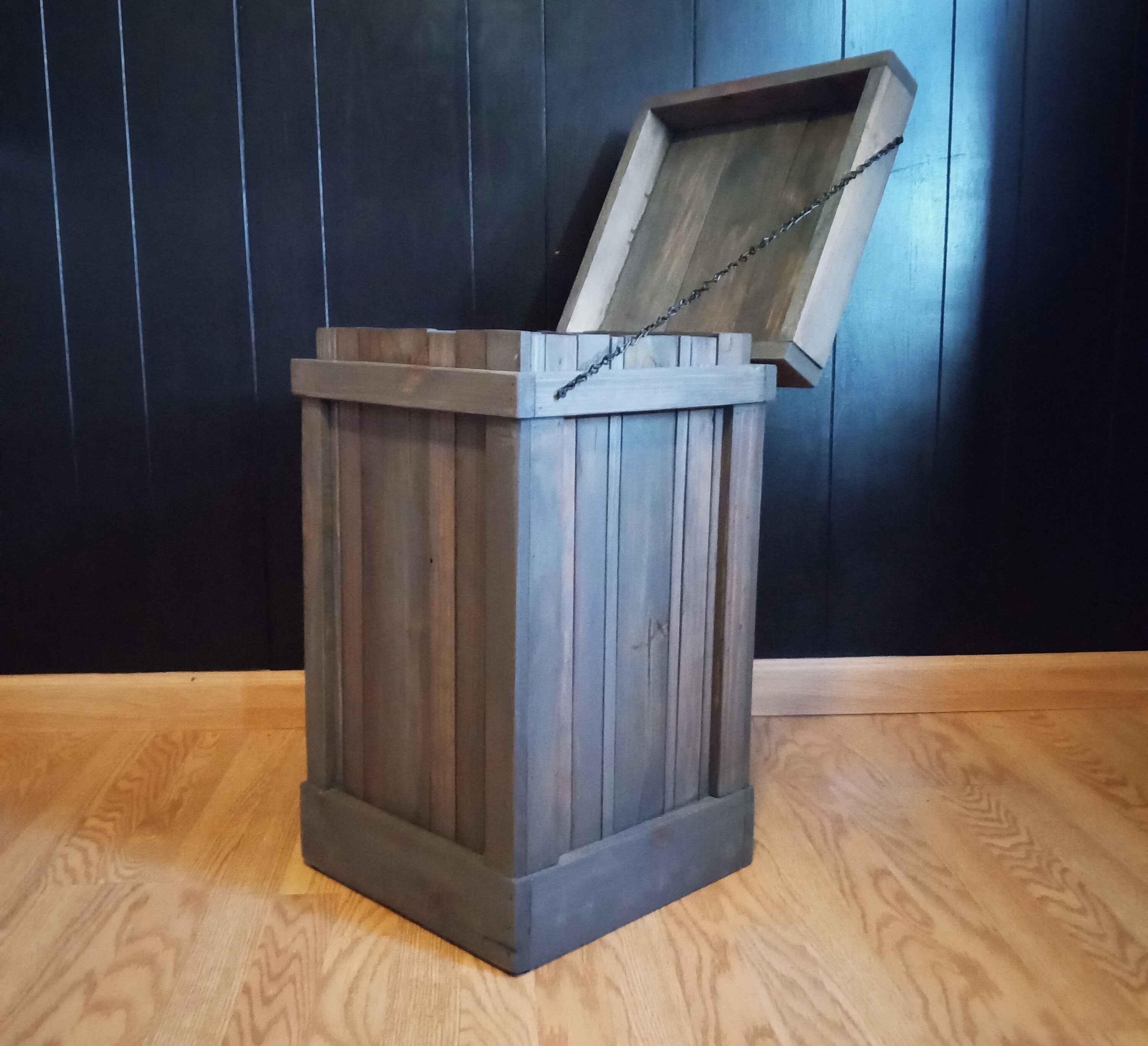 Farmhouse Trash Can, Kitchen Garbage Can, Rustic Trash Bin, Farmhouse ...