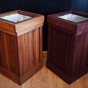 13 Gallon Open Top Rustic Kitchen Wood Trash Can, Rustic Trash Bin, Kitchen Storage, Wood Garbage Can, Country Kitchen, Farmhouse Trash Can