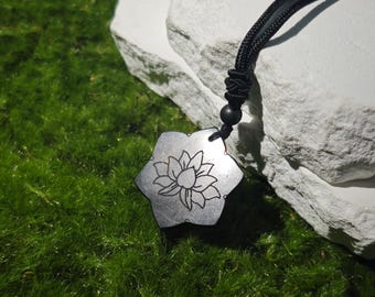 Handmade Shungite Necklace Sacred Lotus Design, Spiritual Healing & Negative Energy Shield