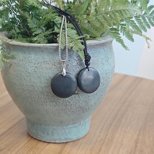 Schungit Cabochon Anhänger für Persönlichen Schutz, Heilung und Meditation