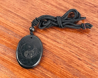 Oval Shungite Pendant: Genuine Karelian Stone, EMF Protection