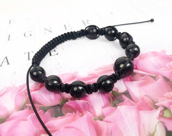 Shungite Bracelet – Natural Crystal Healing Bracelet for Protection, Meditation & Grounding Energy