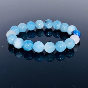 Mondstein & Aquamarin Armband | Handgemachter Schmuck mit hellblauen Edelsteinen