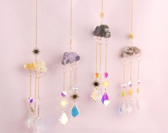 Crystal Cloud Suncatcher: Rainbow Prism, Boho Room Decor