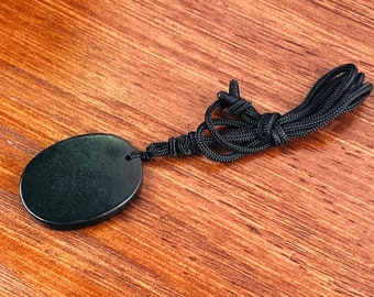 Natural Shungite necklace Circle | Real Shungite from Karelia | Blackstone EMF Protection