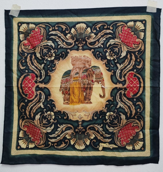 Jim Thompson Thai Silk Handkerchief elephant with 