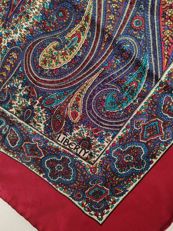 Liberty London Scarf Vintage Silk neckerchief poc… - image 2