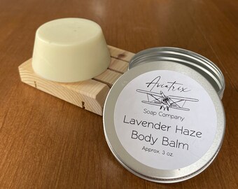 Lavender Haze Body Balm | Solid Lotion | Lotion Bar | Lavender Essential Oil | Palm Free | Skin Care | Moisturizer | Natural