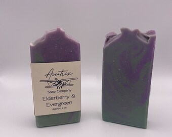 Elderberry & Evergreen Soap | Handmade Bar Soap | Cold Process Soap | Artisan Soap | Gifts | Palm Free Soap | Christmas