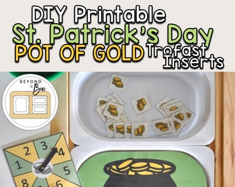 Pot d'or : Saint Patrick's Day Trofast Bin Inserts for Flisat Table DIY Printable Digital Download Learning Resource - Toddlers & Preschool