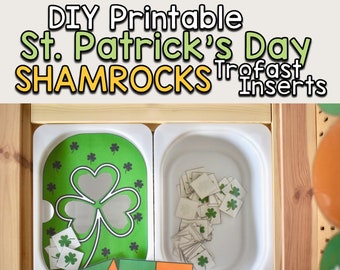 Shamrocks : Saint Patrick's Day Trofast Bin Inserts for Flisat Table DIY Printable Digital Download Learning Resource - Toddlers & Preschool