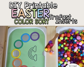 Color Sorter: Easter Trofast Inserts for IKEA Flisat Table Printable Digital Download Learning Resource- Toddlers & Preschool