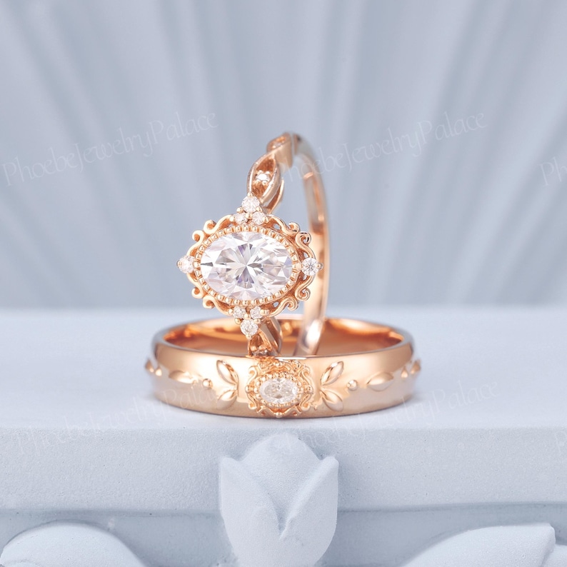 Vintage Couples Ring Set Vintage Nature Inspired Rings for Men and ...