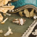 Vintage Moissanite Engagement Ring Gold Unique Marquise Wedding Rings for Women Art Deco Floral Ring Inspired Iris Flower Ring Gift for Her