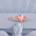 Unique Peach Pink Sapphire Engagement Ring 14K Gold Heart Love Rings ...