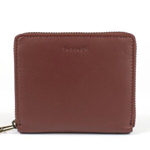 Genuine Leather Unisex Wallet Zip Around Card Holder Photo ID RFID Safe Bifold