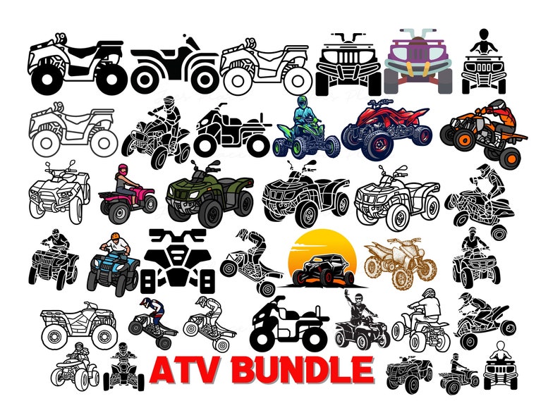 Four Wheeler SVG PNG Bundle Atv Cut File ATV Svg Outdoors Etsy Canada