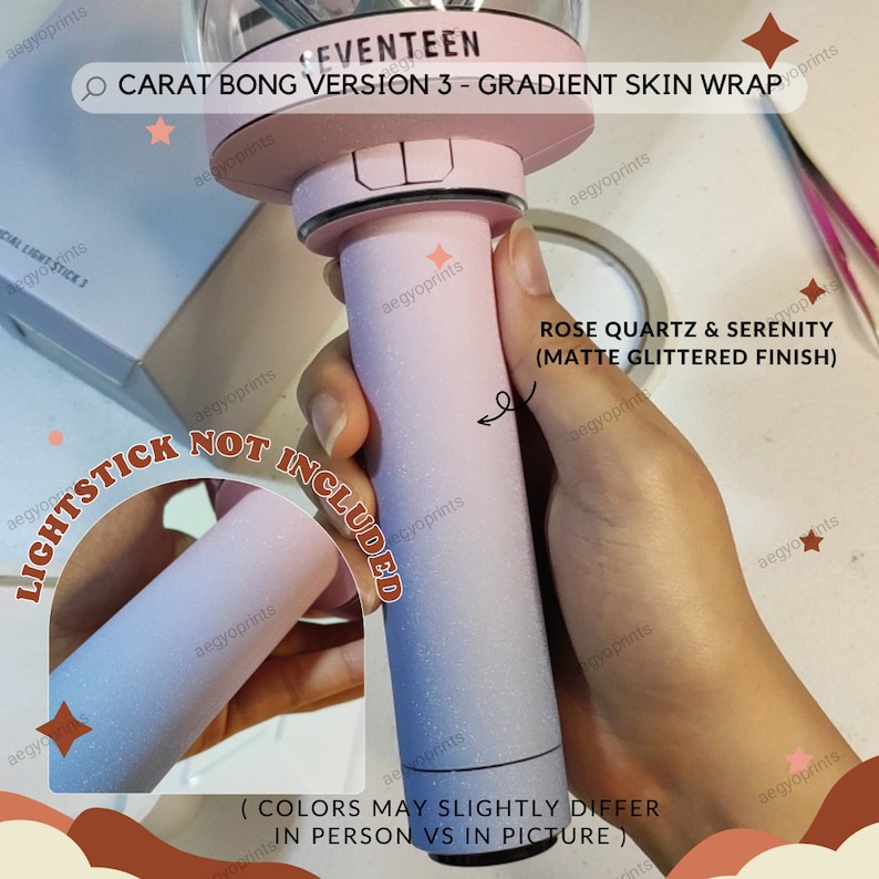 Carat Bong V3 Gradient Skin Wrap For Seventeen Lightstick CBV3 image 2