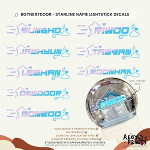 BOYNEXTDOOR - Starline Lightstick Decals for ONEDOOR Stick | by Aegyoprints