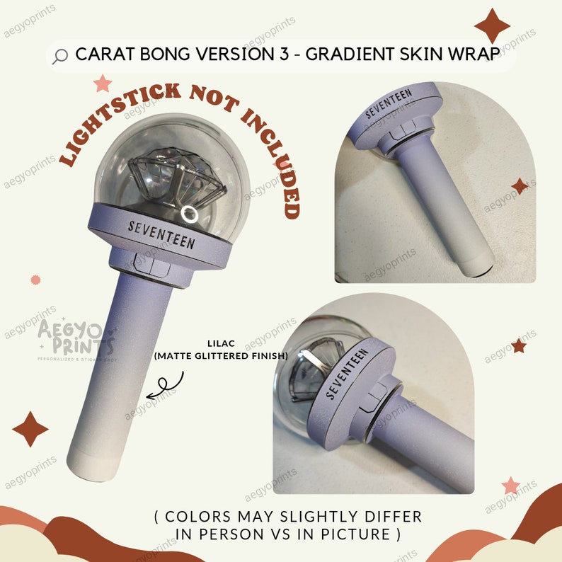 Carat Bong V3 Gradient Skin Wrap For Seventeen Lightstick CBV3 image 10